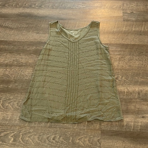 Coldwater creek beaded tank in army green - Picture 1 of 5